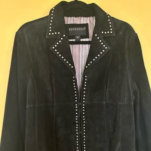 Black Suede jacket w/ metal grommets
